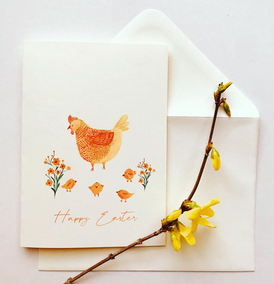Easter Hen - Greetings Card