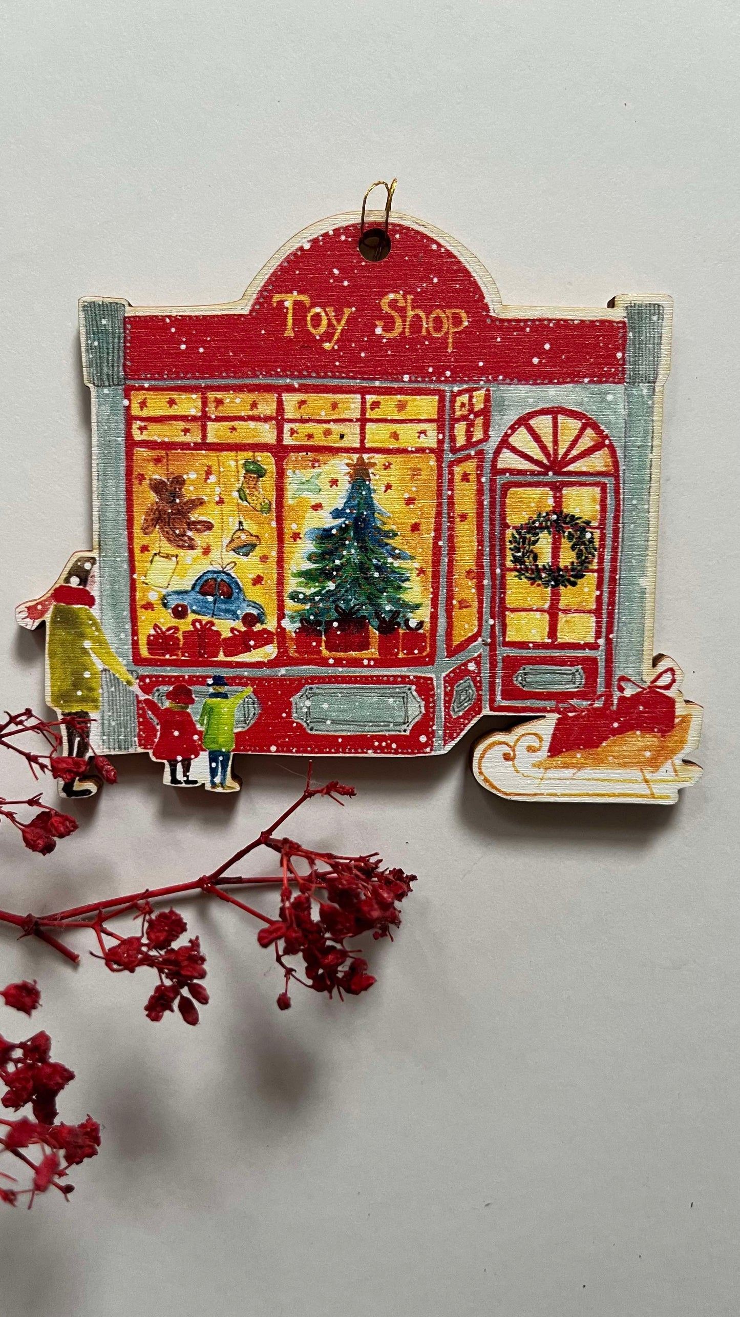 Christmas Wood Decorations | Robin and Toy Shop Designs by Maria Zvaric | Made with Sustainable Wood