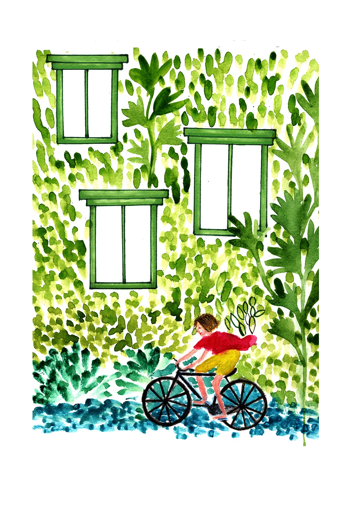 Riding the bike - Greetings Card