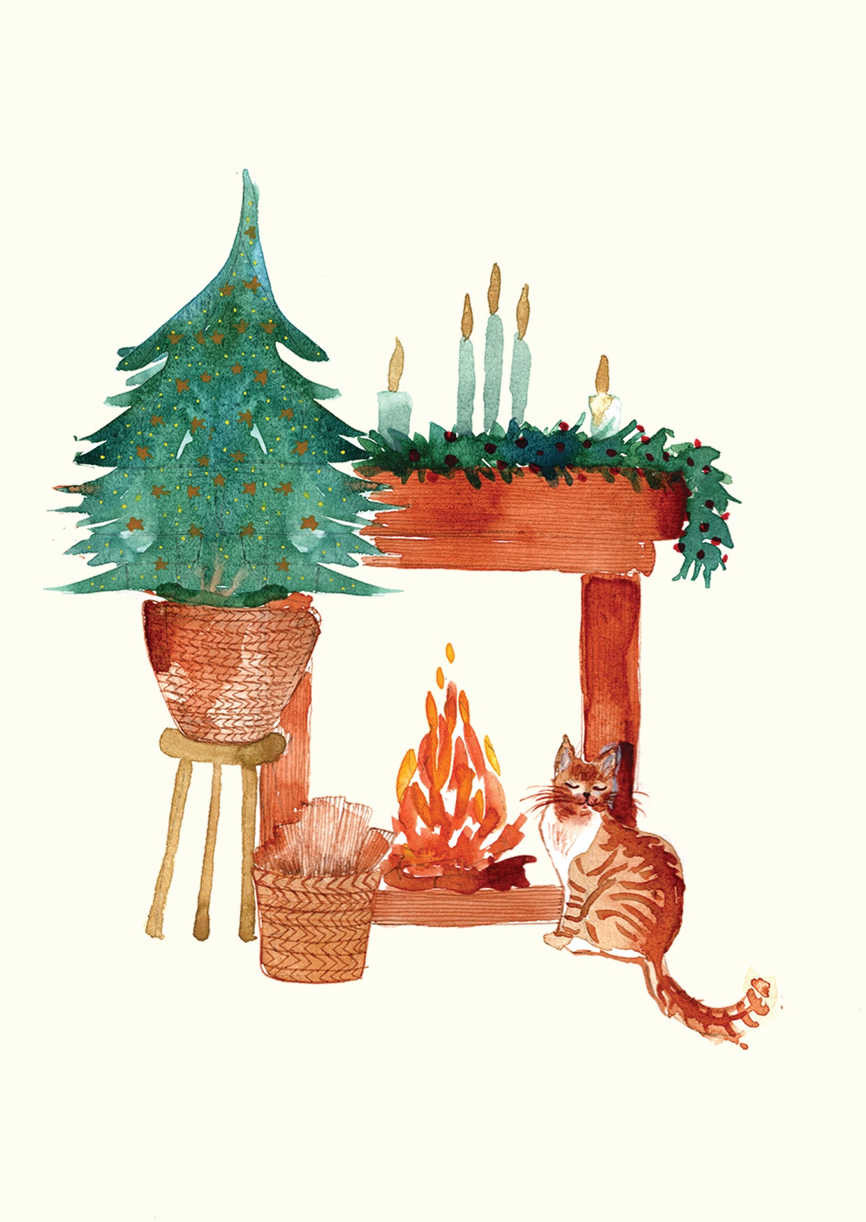 Mix and Match - Pack of 4 Christmas Greeting Cards | Elegant Festive Design | Maria Zvaric Illustration