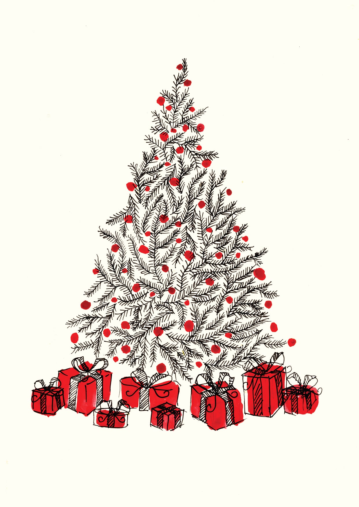 Mix and Match - Pack of 4 Christmas Greeting Cards | Elegant Festive Design | Maria Zvaric Illustration