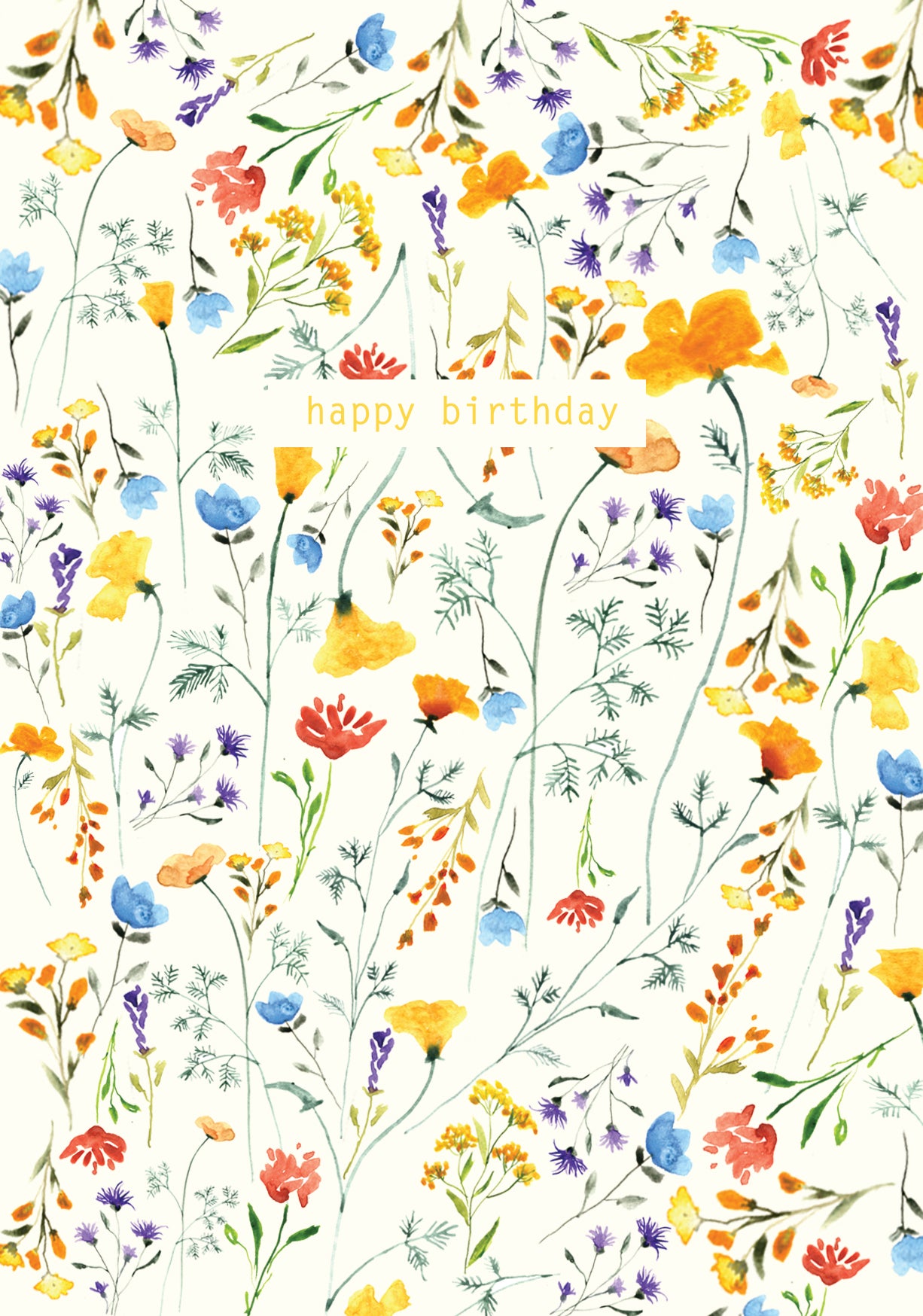 Wild Flowers - Happy Birthday - Greetings Card