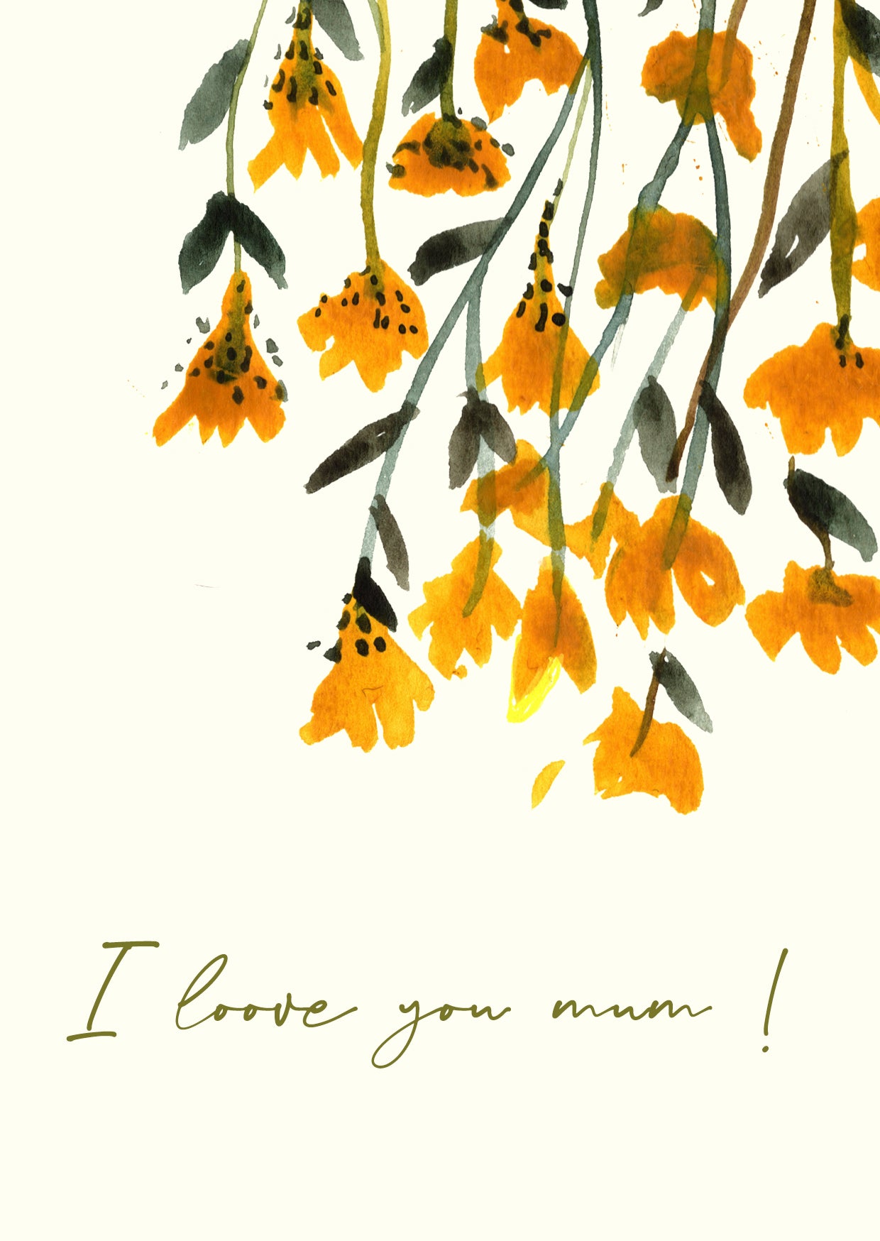 I Love You Mum - Freesia - Greetings Card