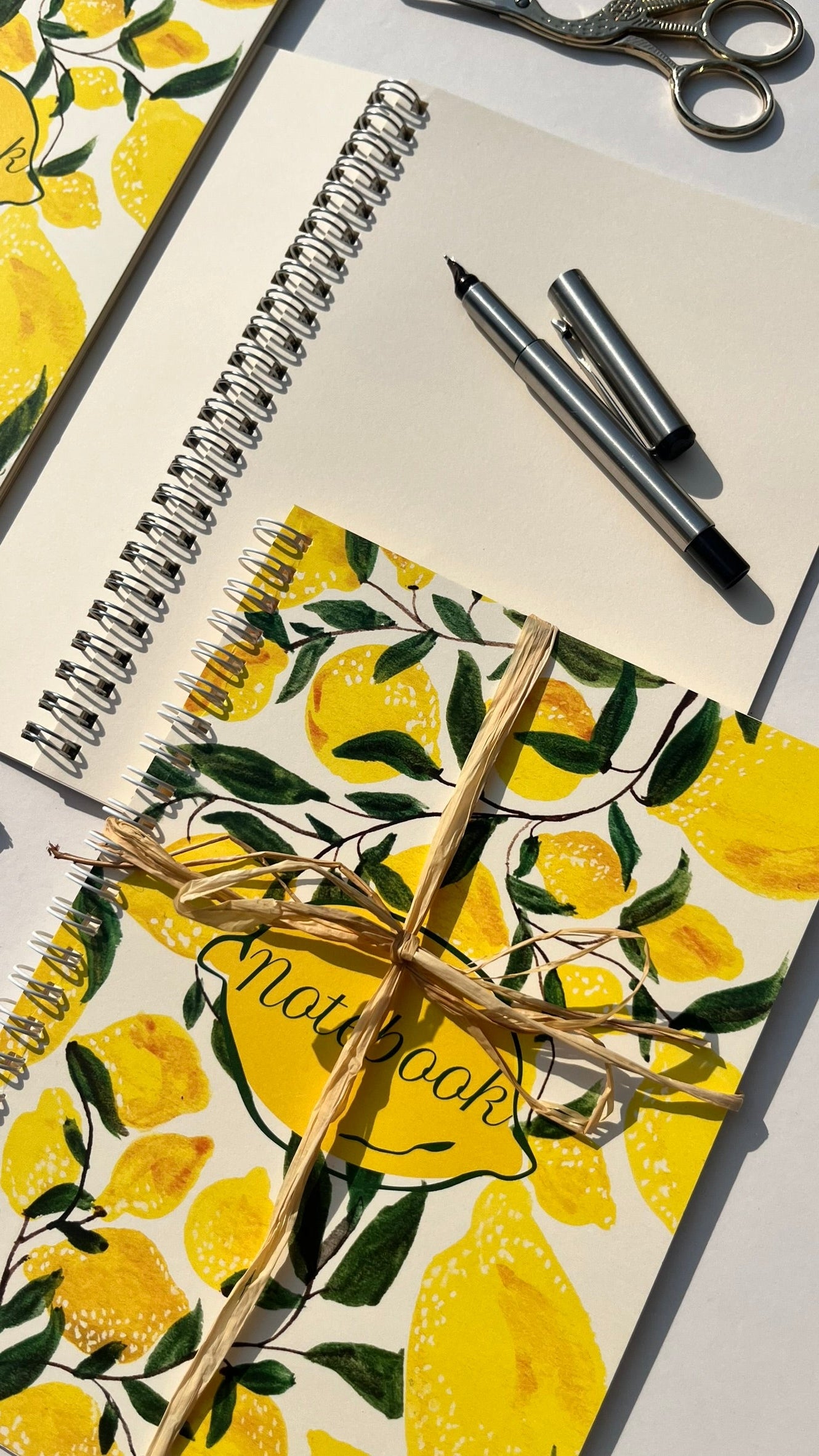 Lemon Botanical A5 Wirebound Notebook | Dotted & Plain Ivory Paper
