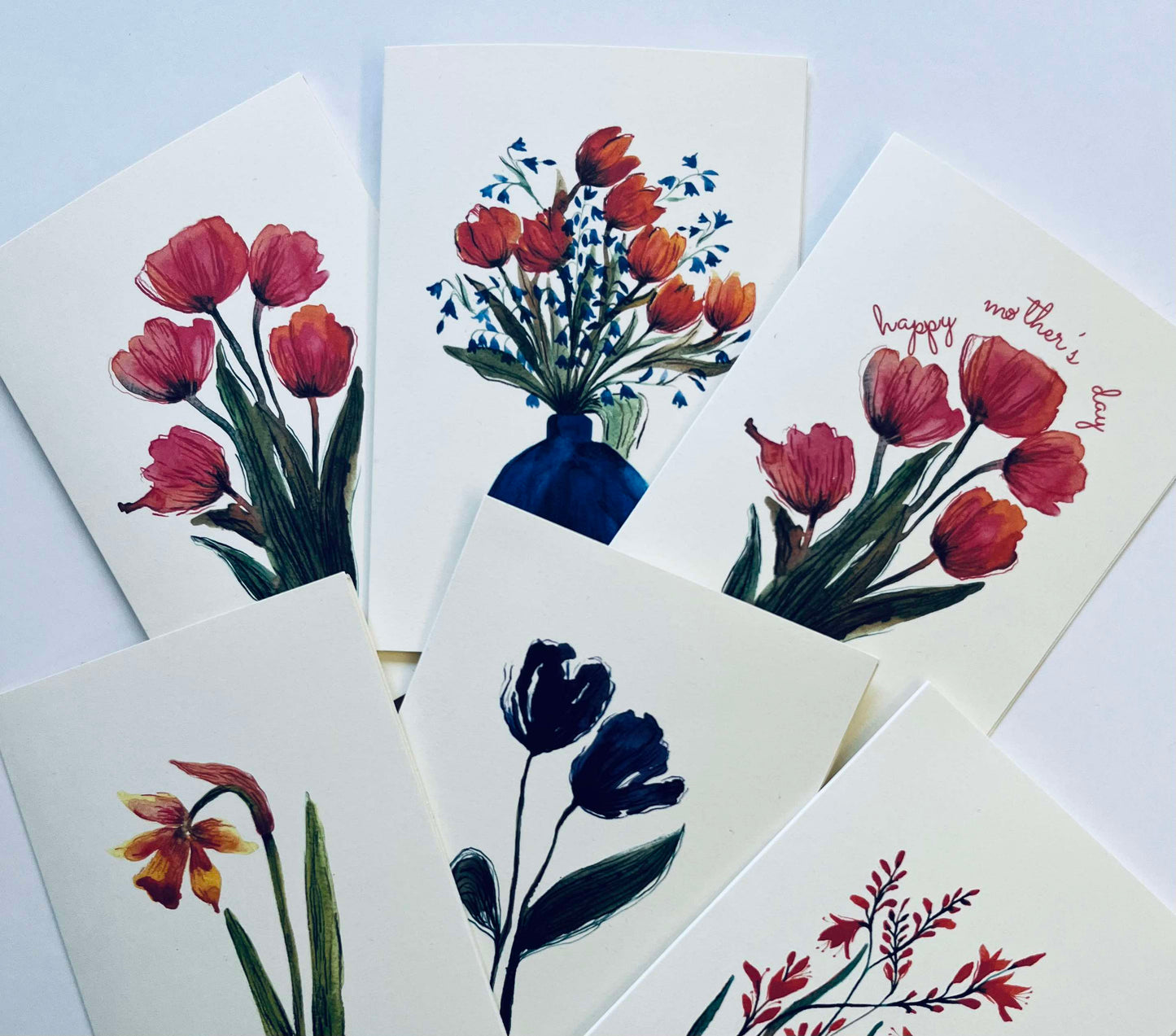 Happy Mother's Day Greetings Card | Elegant Floral Design for Mother's Day | Maria Zvaric Illustration