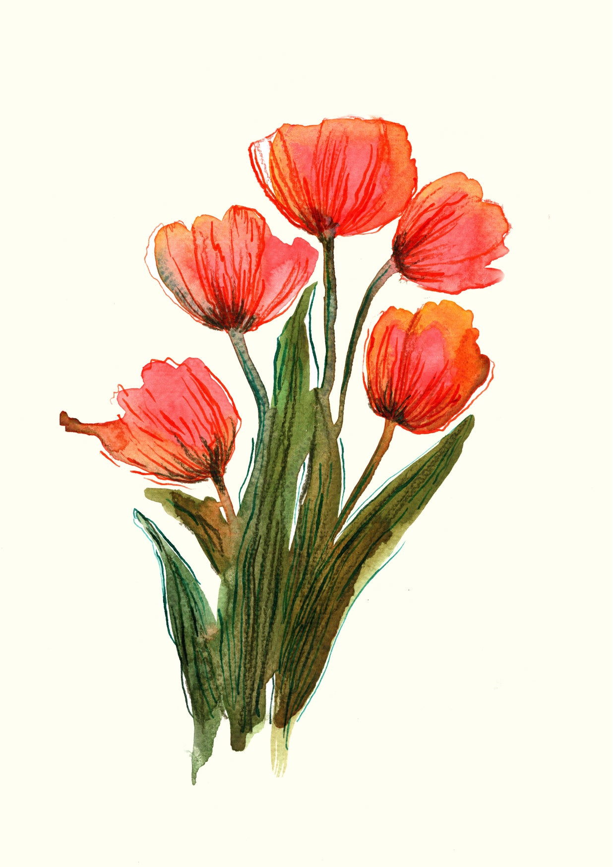 Happy Mother's Day Greetings Card | Elegant Floral Design for Mother's Day | Maria Zvaric Illustration