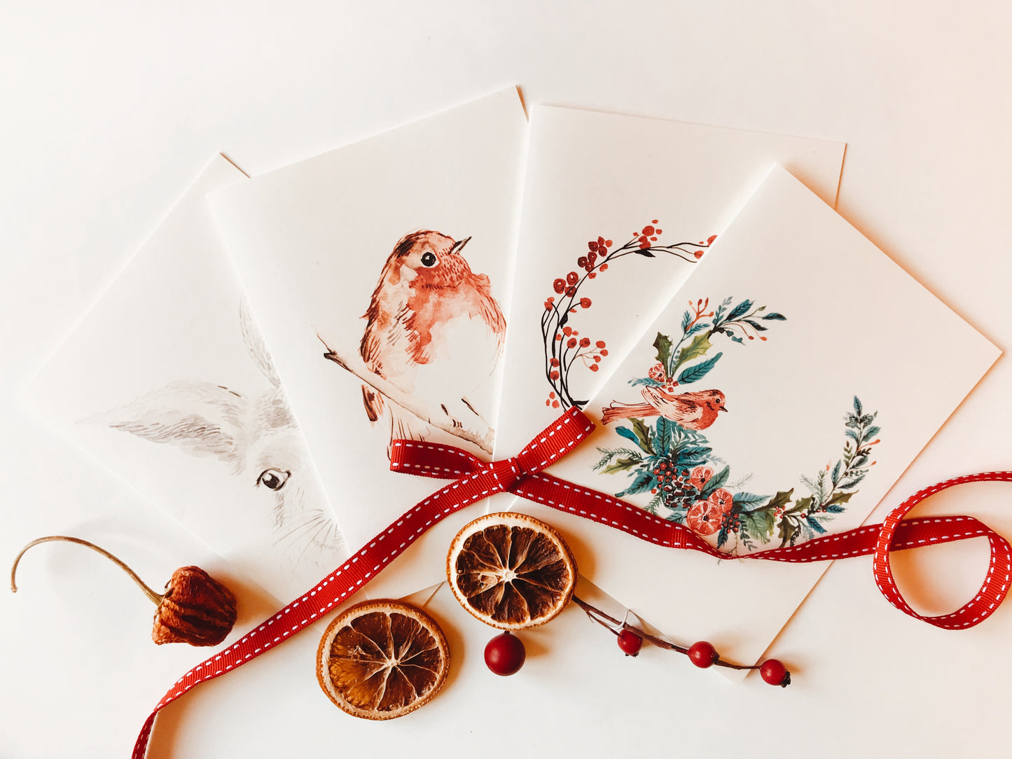 Mix Pack of 8 Christmas Greetings Cards | Elegant Festive Design | Maria Zvaric Illustration