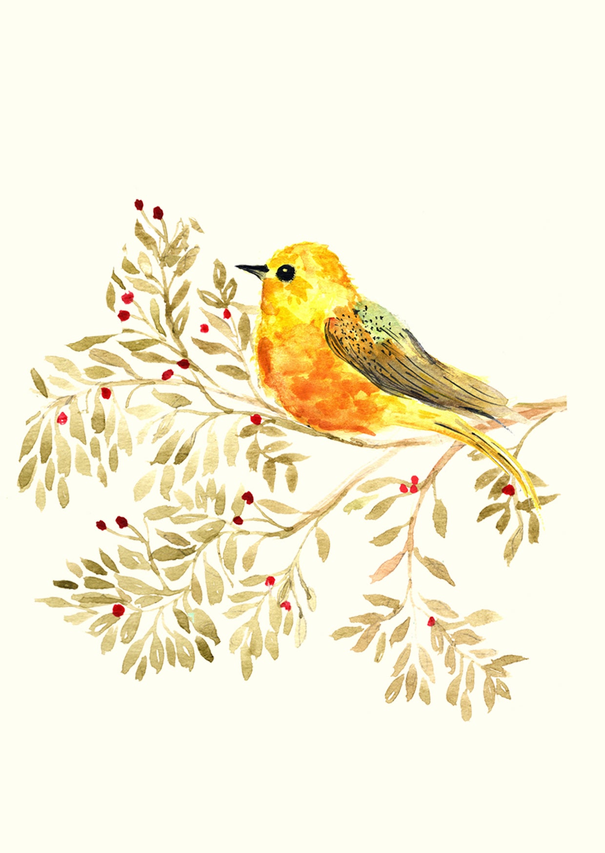 Yellow Bird - Greetings Card