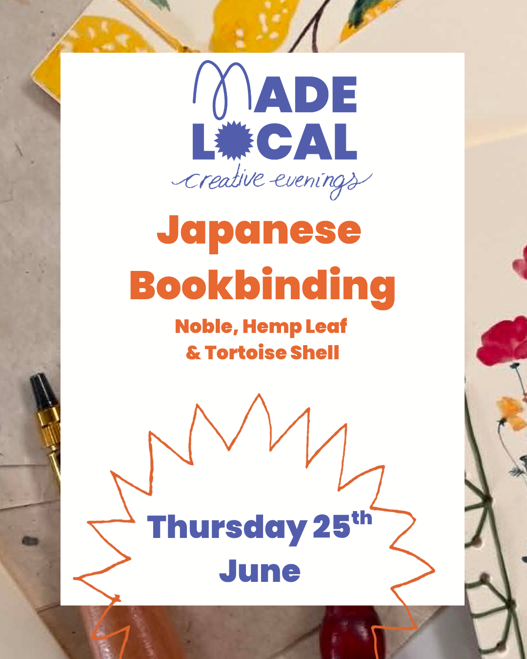 Japanese Bookbinding Workshop Thursday 25th June 6:30–8:30pm Eltham GPO