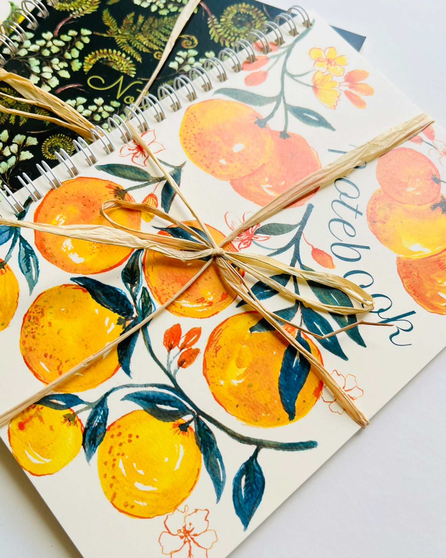 Orange Botanical Wirebound A5 Notebook