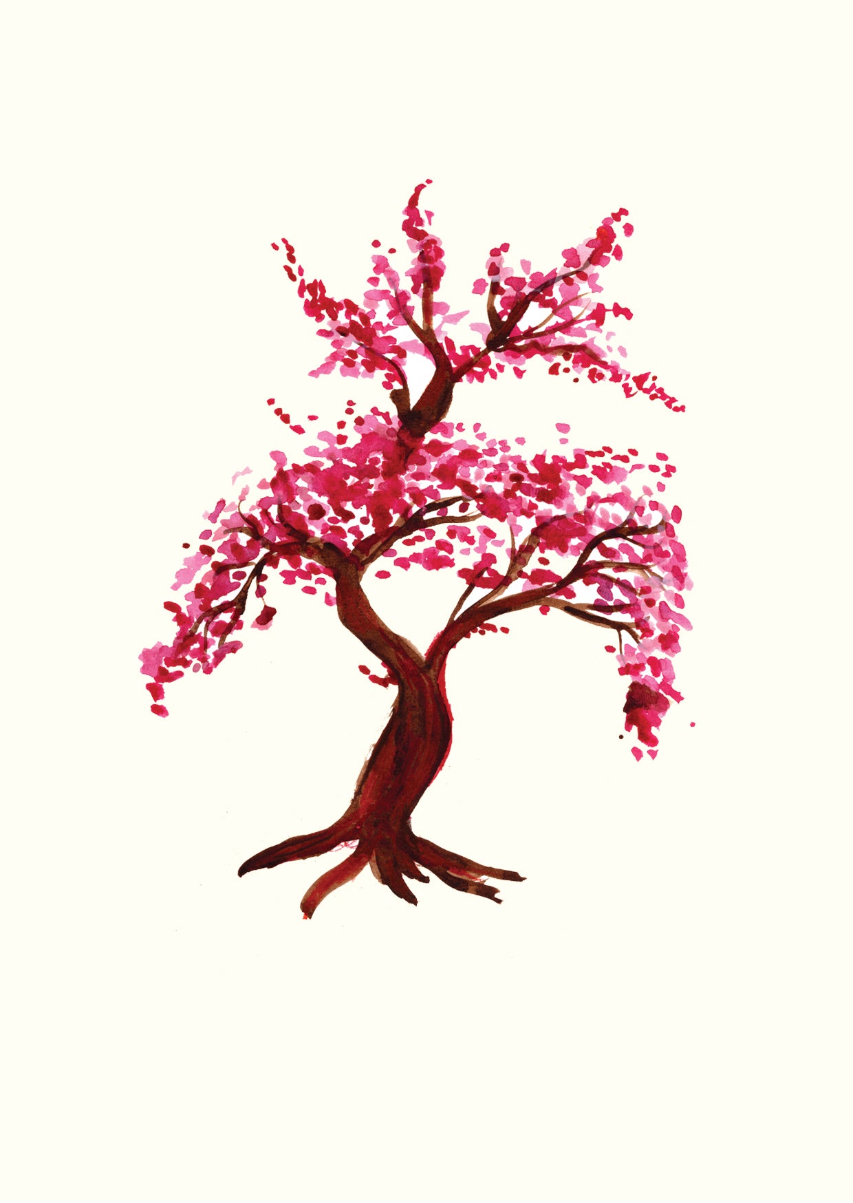 Cherry Blossom Tree - Greetings Card