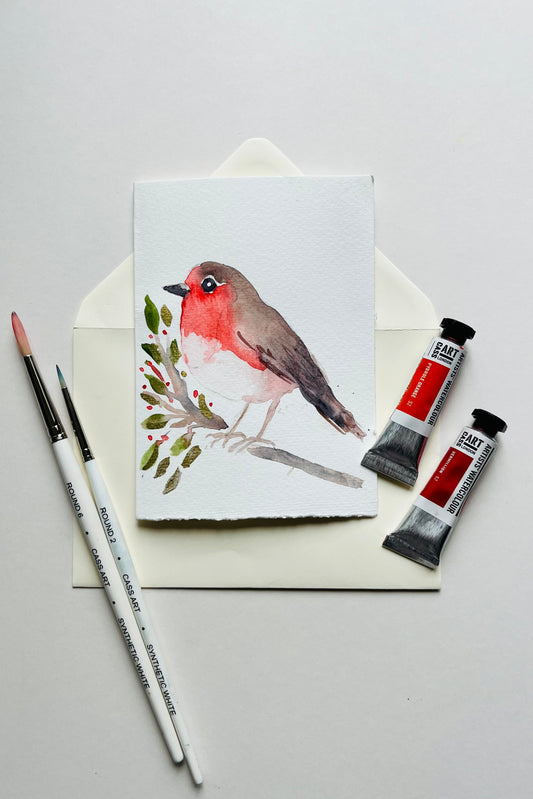 Christmas Birds Watercolour Workshop at Cass Art King's Cross, London