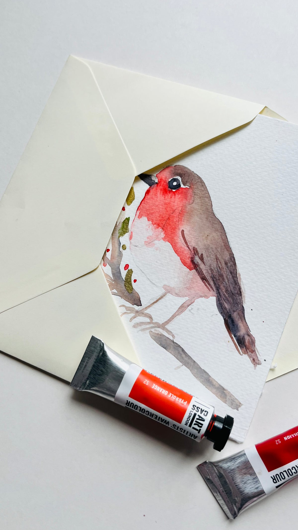 Christmas Birds Watercolour Workshop at Cass Art King's Cross, London