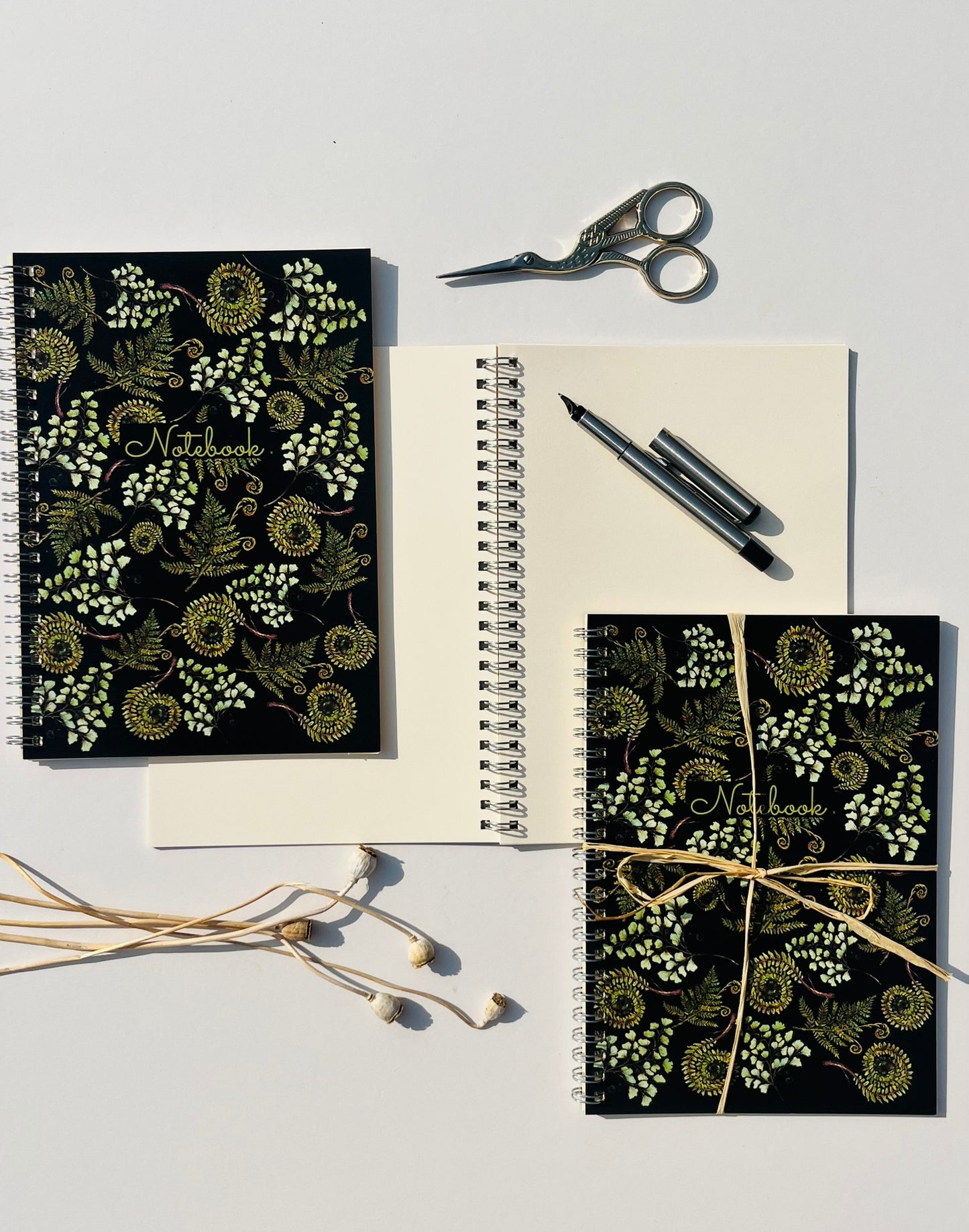 Fern Botanical A5 Wirebound Notebook | Dotted & Plain Ivory Paper