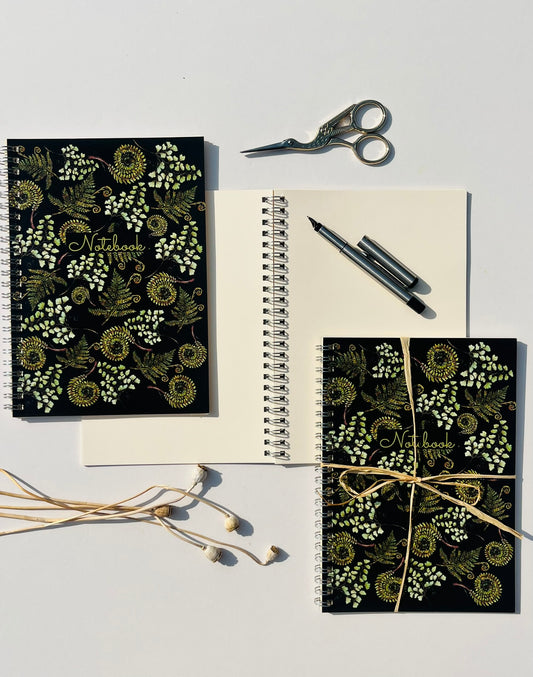 Fern Botanical A5 Wirebound Notebook | Dotted & Plain Ivory Paper