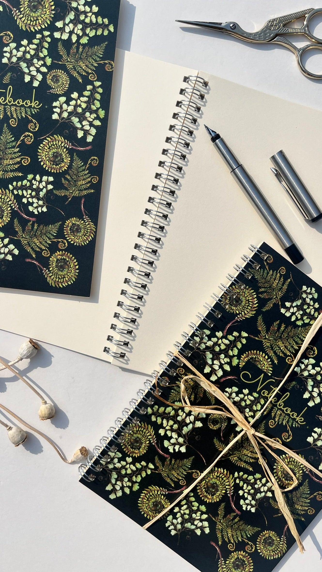 Fern Botanical A5 Wirebound Notebook | Dotted & Plain Ivory Paper