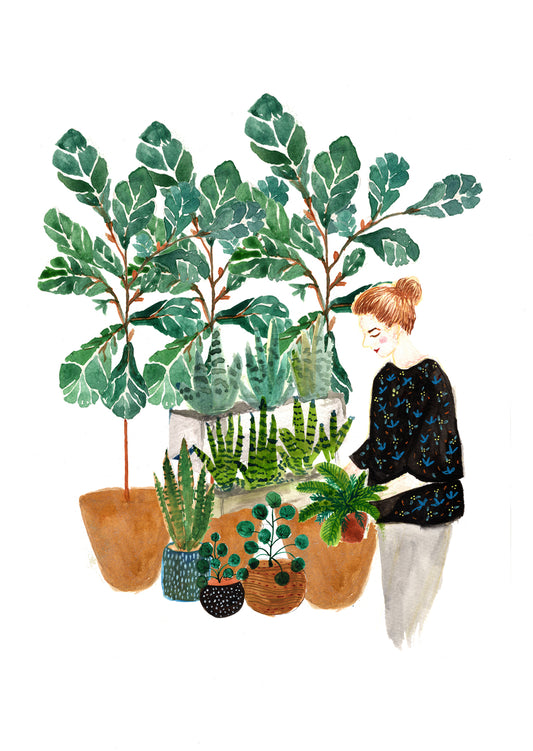 House Plant Lady - Greetings Card