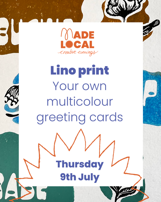 Lino print your own multicolour greetings cards