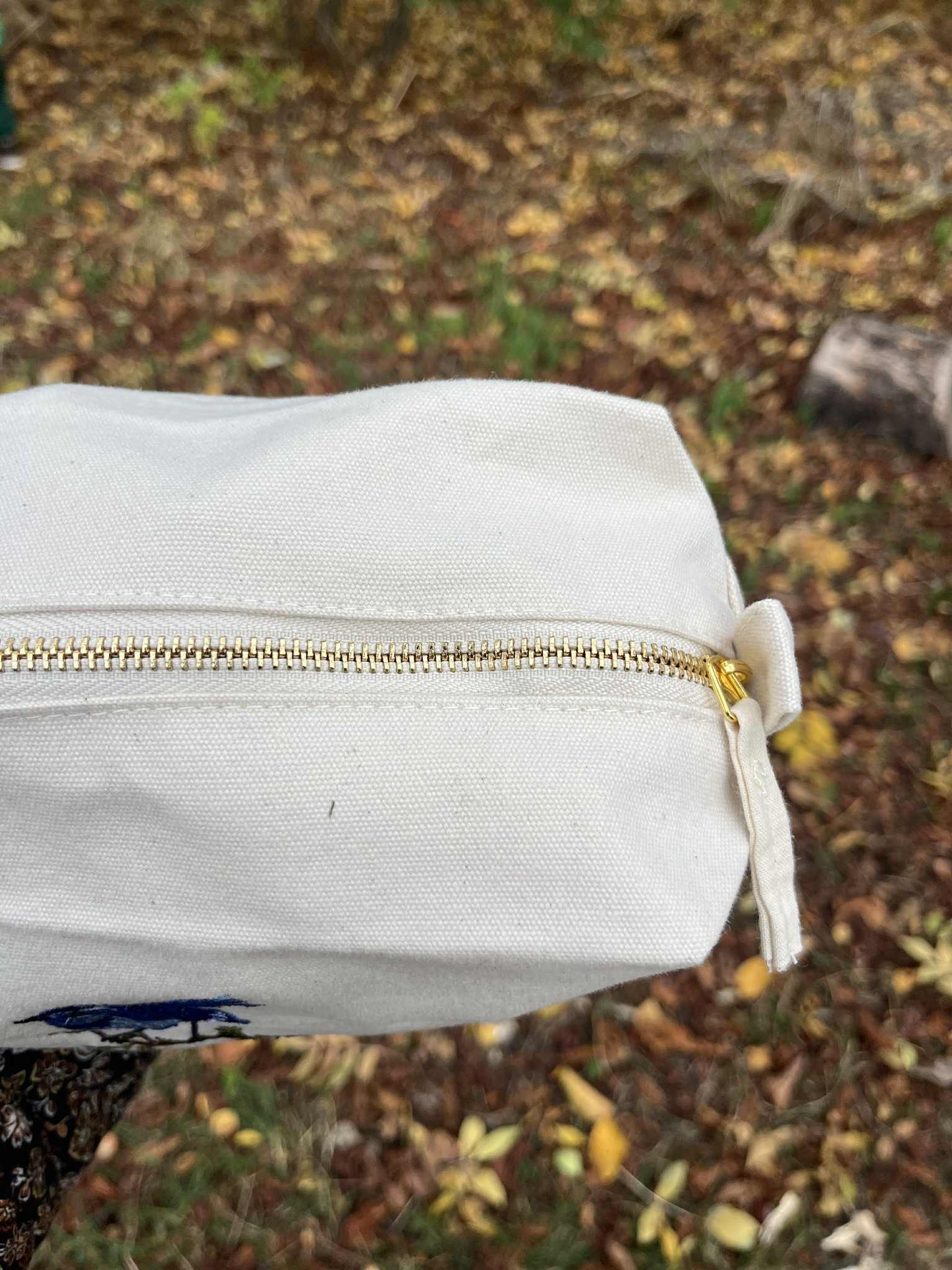 Canvas Accessory Bag – Blue Bird Design