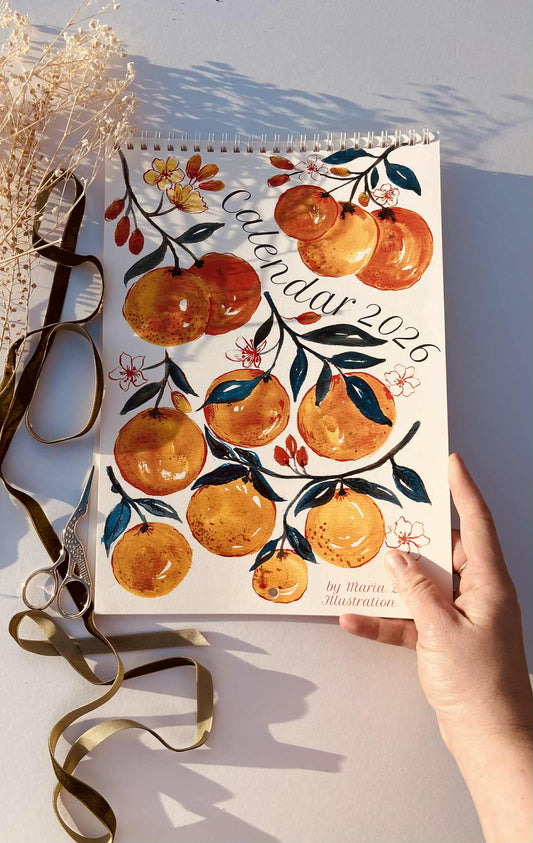 Maria Zvaric 2026 Calendar | Original Watercolours & Botanical Prints