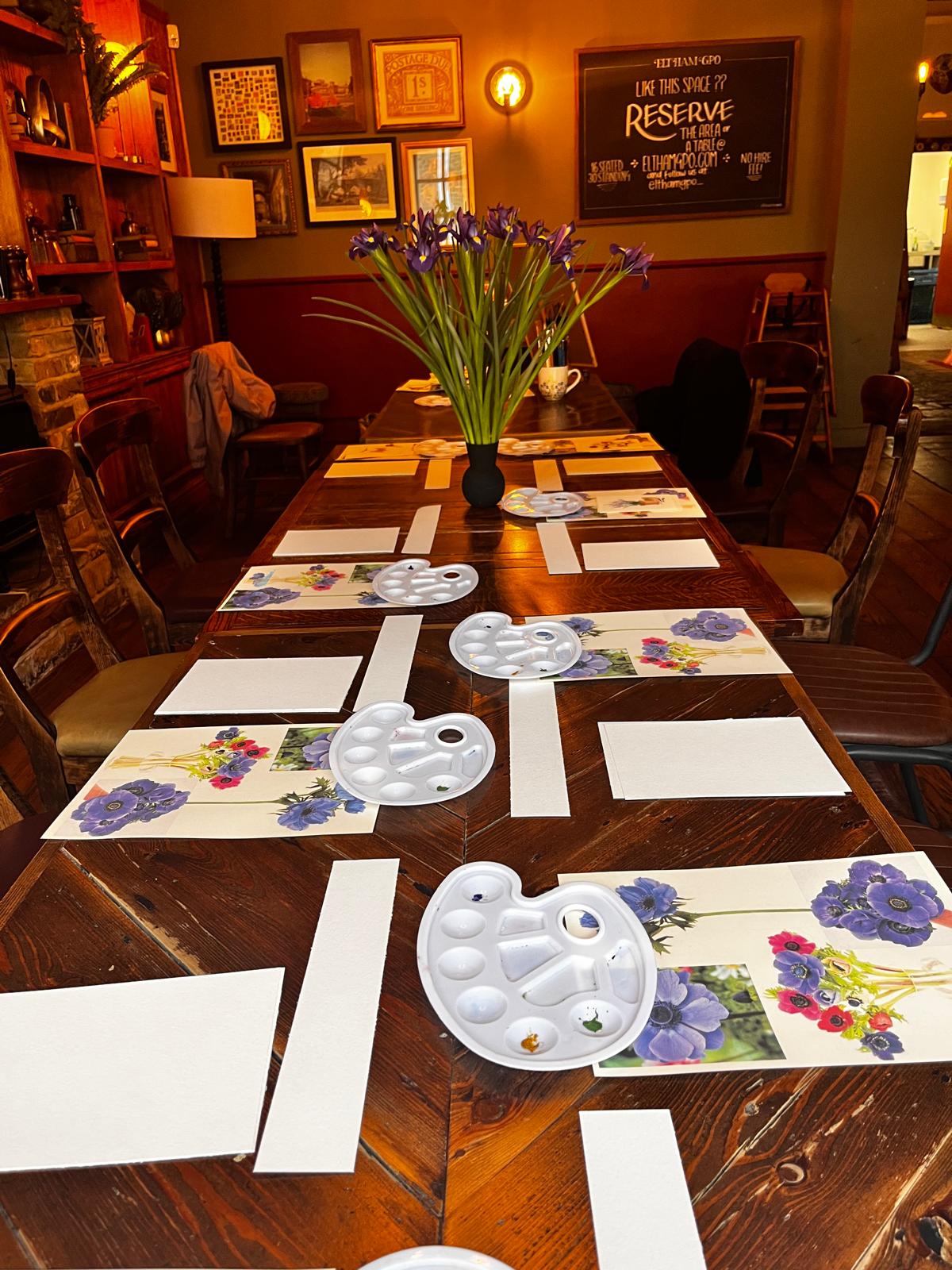 Watercolour Florals & Gold Ink