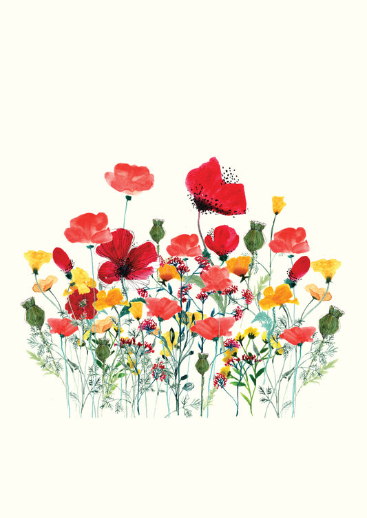 Poppy Fields 2 - Greetings Card