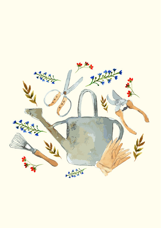 Watering Can - Greetings Card