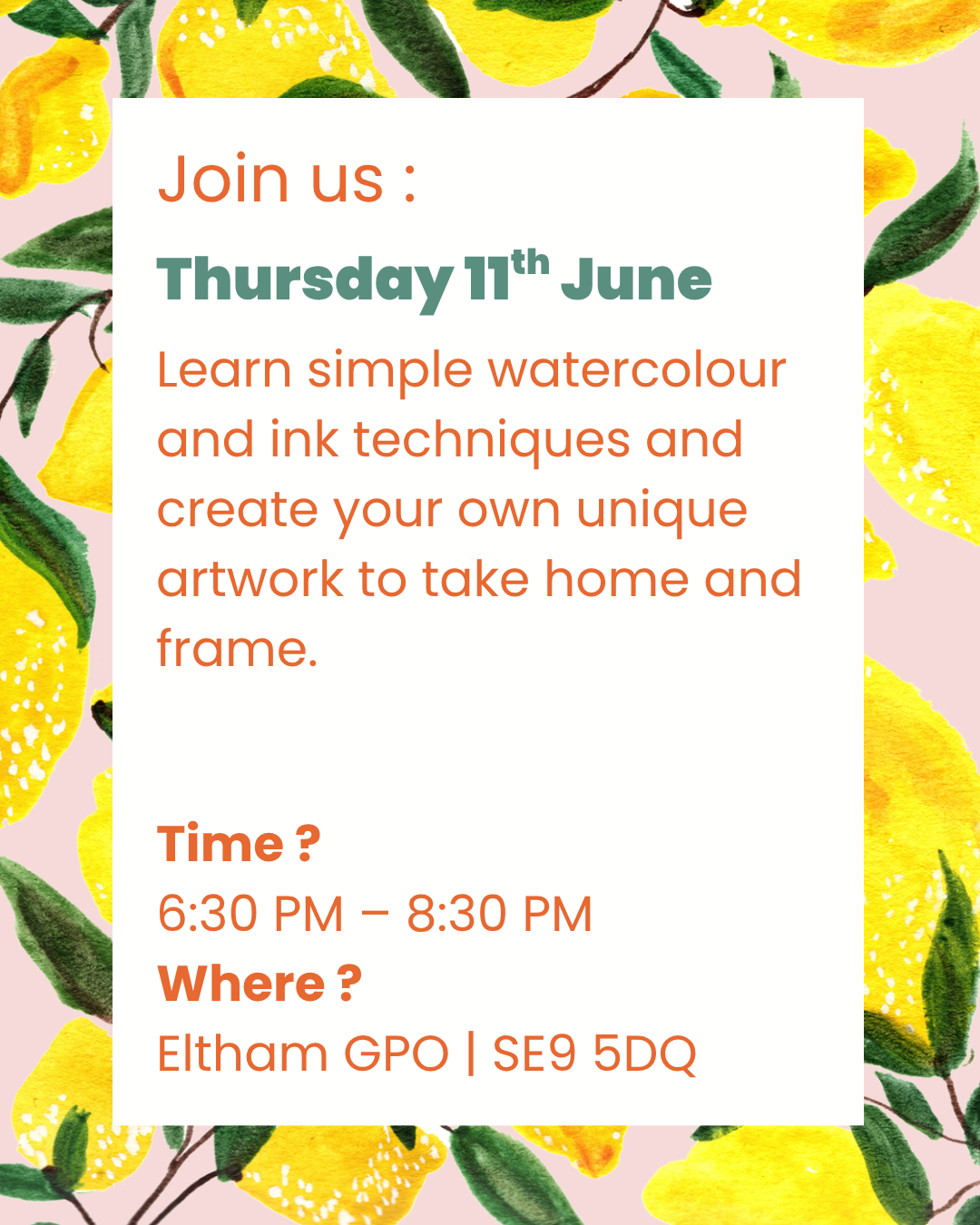 Craft and Sip Social Workshop