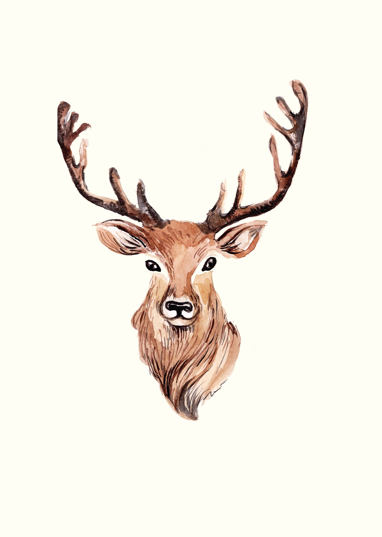 The Stag Christmas Greeting Card from Maria Zvaric Illustration features a regal and elegantly illustrated stag. This festive card adds a touch of sophistication and charm to your Christmas greetings, perfect for sending warm wishes with a majestic design.